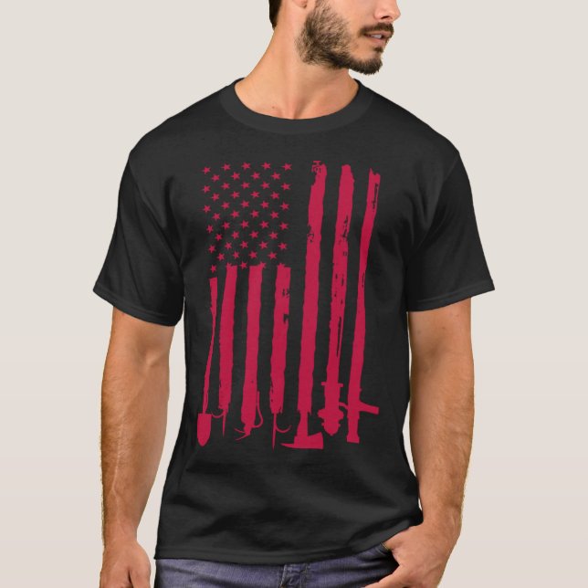 Camiseta Firefighter American Flag Fireman Patriotic 4th of (Frente)
