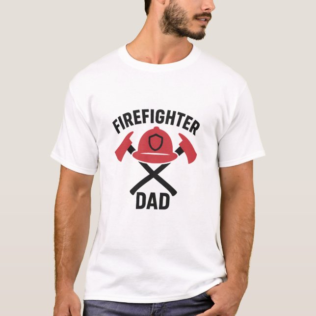 Camiseta Firefighter Dad Bold Fire Rescue Gift  (Frente)