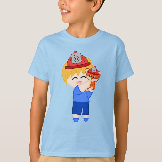 Camiseta Firefighter Fox Art From The Book T-Shirt (Frente)