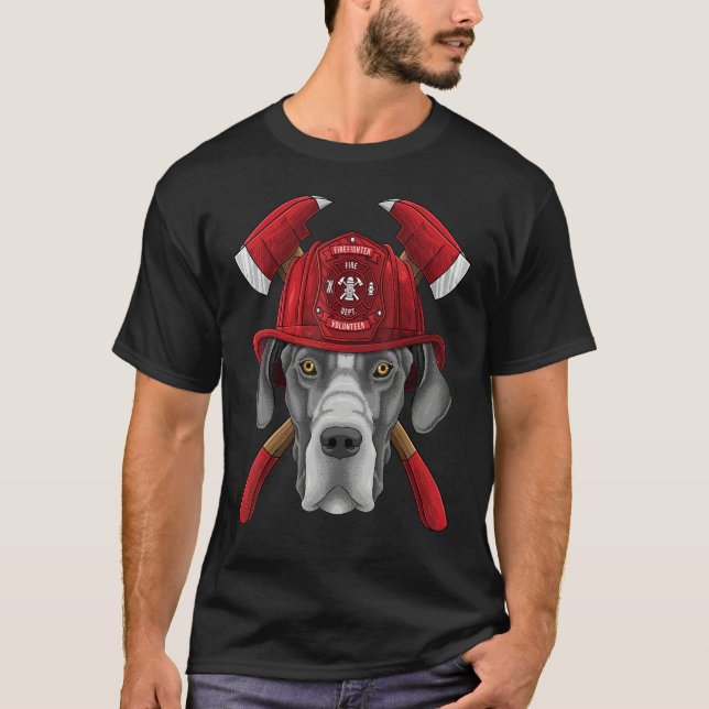 Camiseta Firefighter Great Dane Fireman Boys Kids Fire Resc (Frente)