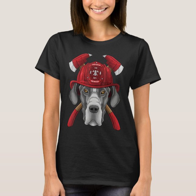 Camiseta Firefighter Great Dane Fireman Boys Kids Fire Resc (Frente)