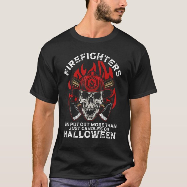 Camiseta Firefighter Halloween Fireman Halloween Party Fire (Frente)