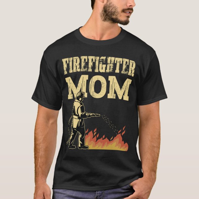 Camiseta Firefighter Mom Mother Support the Thin   T-Shirt (Frente)
