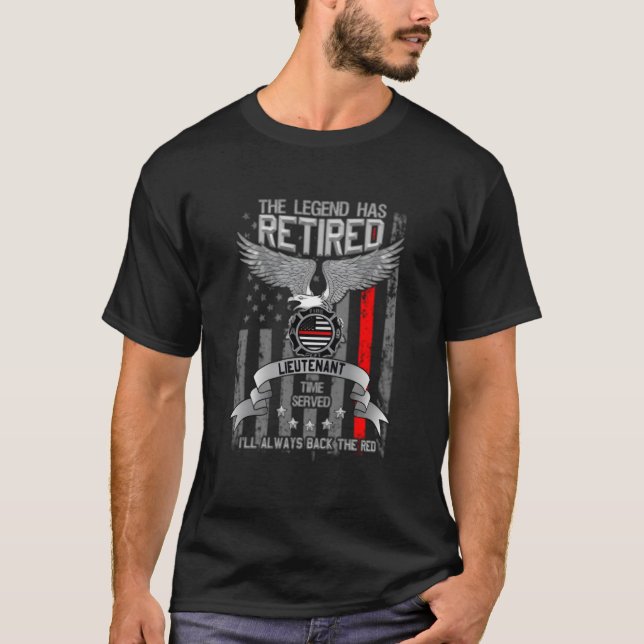 Camiseta Firefighter Retiret Thin Red Line Retired Legend (Frente)