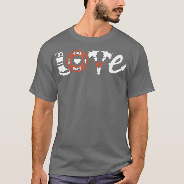 Camiseta Firefighter Shirt- Love Firefighter Tee Gift (Frente)