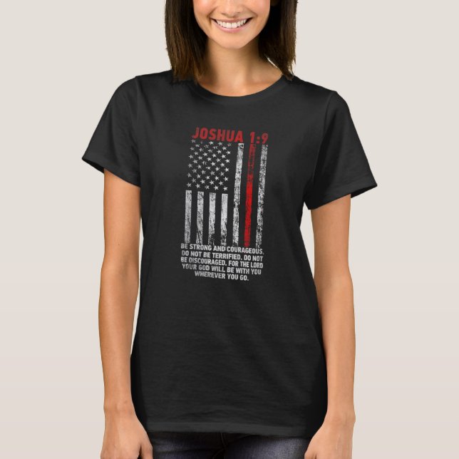 Camiseta Firefighters American Fire Department Joshua 1 9 W (Frente)