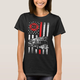 Camiseta Fireman American Flag Thin Red Line Graphics
