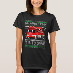Camiseta Fireman Ugly Christmas - Fire Truck