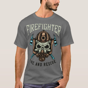 Camiseta Fireman with cool helmet and design