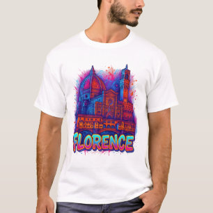 Camiseta Firenze Neon Pop-Art Silhueta Urbana