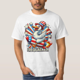 Camiseta FIREQUACKER - Ganso Patriótico Engraçado num Fogue