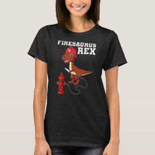 Camiseta Firesaurus Rex Firefighter Rex Dinosaur Fireman Bo