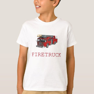 Camiseta Firetruck com parte dianteira e parte traseira