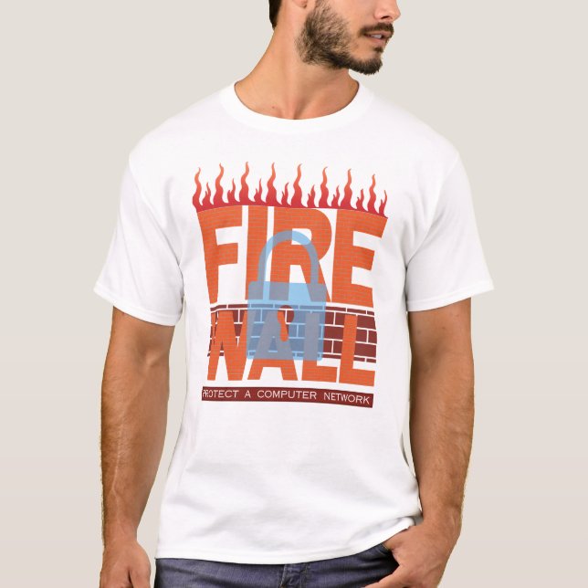 Camiseta Firewalls de Rede de Computadores em Gráficos (Frente)