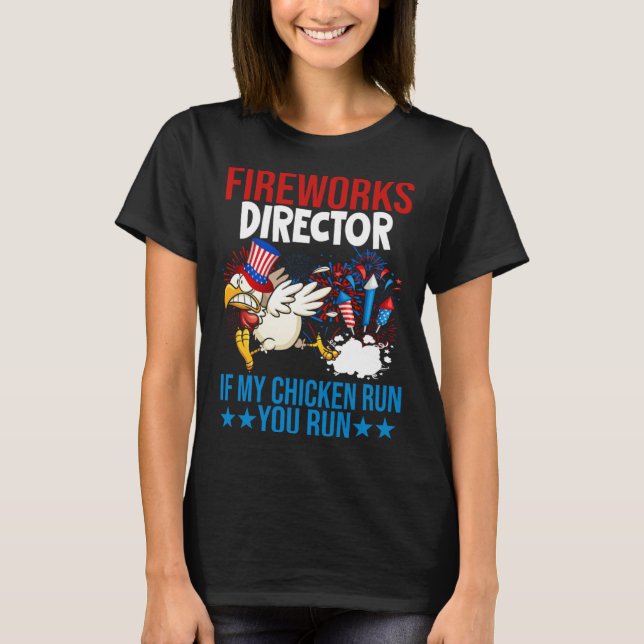 Camiseta Firework Director Happy 4th Of July American Flag  (Frente)