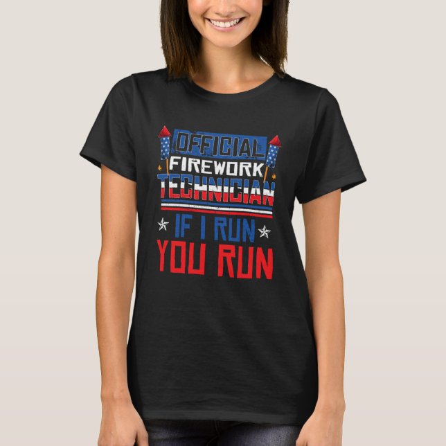 Camiseta Firework Technician 4th Of July American Flag (Frente)