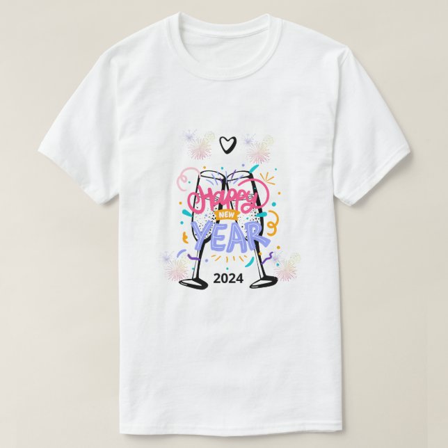 Camiseta Fireworks 2024: Um Início Espantoso. (Frente do Design)
