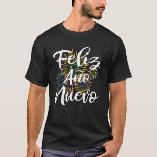 Camiseta Fireworks Design Feliz ao Nuevo 2023 Adultos Unise