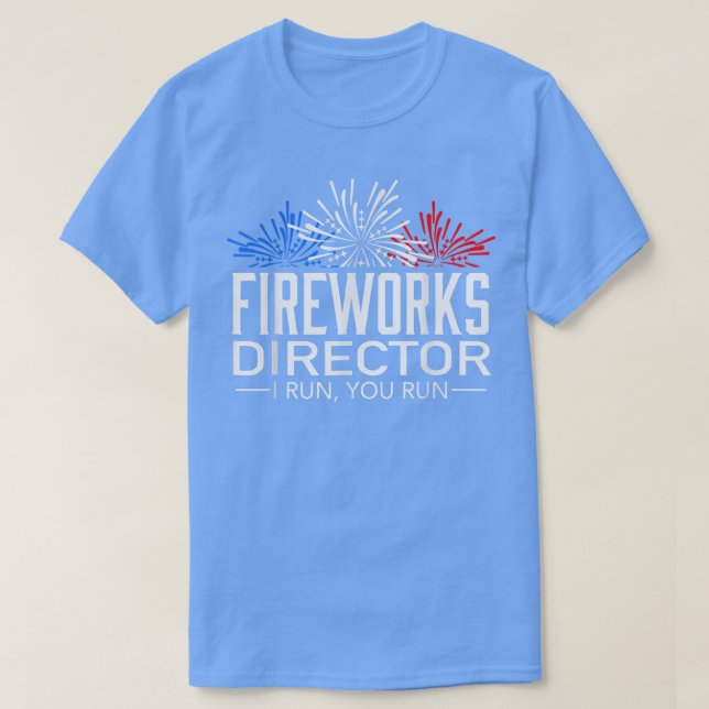 Camiseta Fireworks Diretor 4 De Julho, Presente 7 (Frente do Design)
