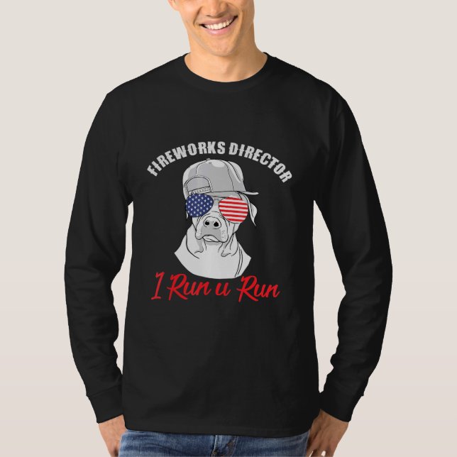 Camiseta Fireworks Diretor I Run U Run Julho Quarto Retrive (Frente)