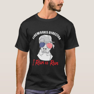 Camiseta Fireworks Diretor I Run U Run Julho Quarto Retrive