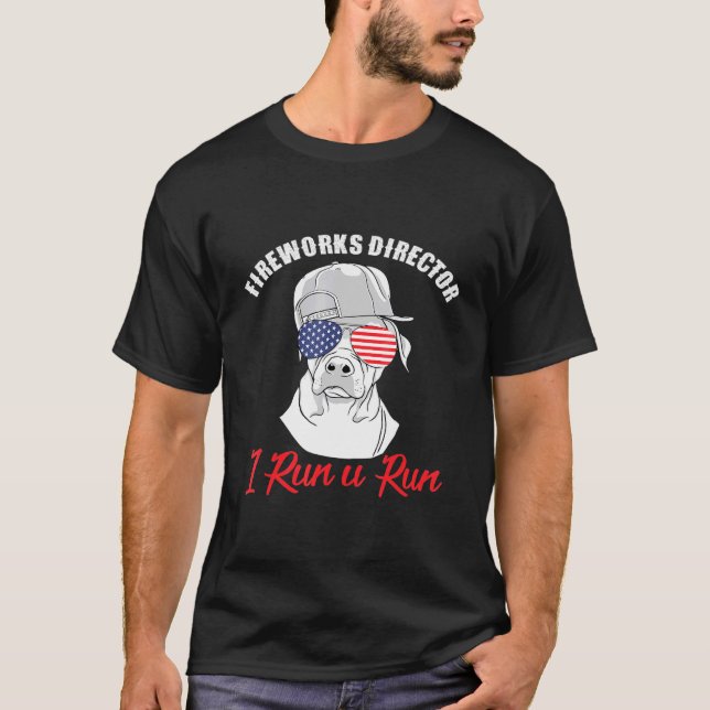 Camiseta Fireworks Diretor I Run U Run Julho Quarto Retrive (Frente)