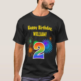 Camiseta Fireworks divertido + Rainbow Patterno "2" Anivers