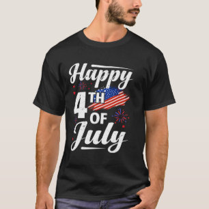 Camiseta Fireworks Happy 4 De Julho Nós Bandeiras Americana