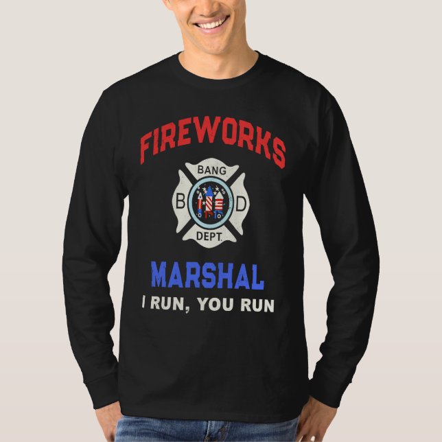 Camiseta FIREWORKS MARSHAL America Firefighter Pyro Technic (Frente)