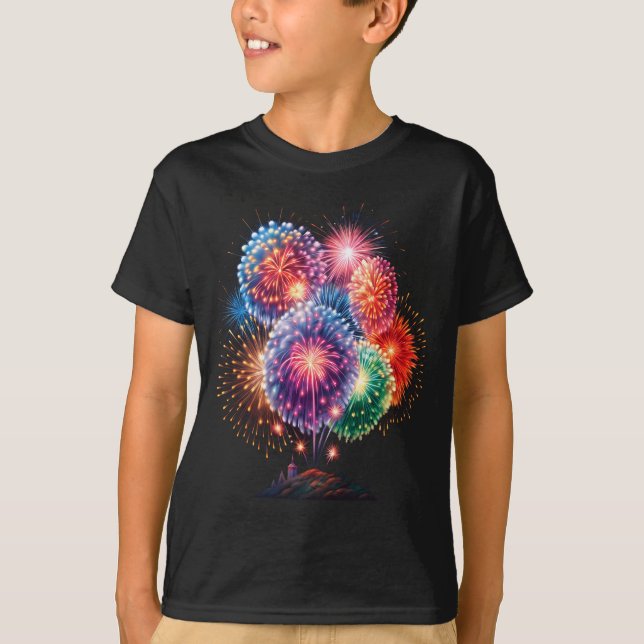 Camiseta Fireworks New Year's Eve Party Long Sleeve  (Frente)