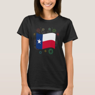Camiseta Fireworks Texas Flag Estado Americano Texa Patriót