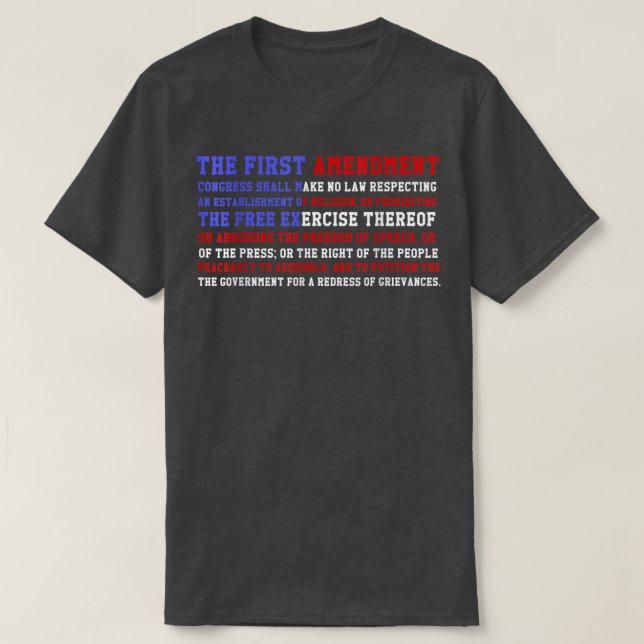 Camiseta First Amendment American Pride USA Flag  (Frente do Design)