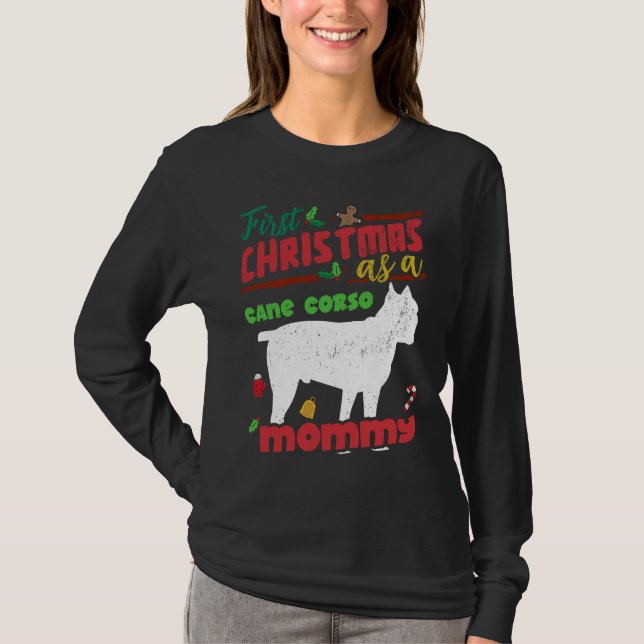Camiseta First Christmas as a Cane Corso dog mommy (Frente)