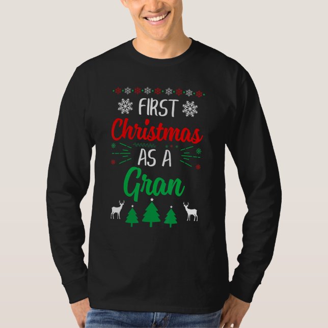 Camiseta First Christmas As A Gran   Xmas First Time Grandm (Frente)