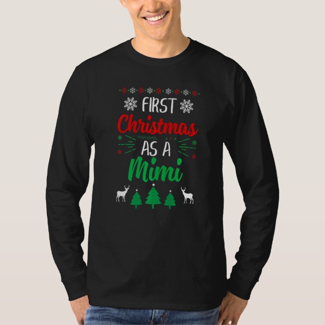 Camiseta First Christmas As A Mimi  Xmas First Time Grandma (Frente)