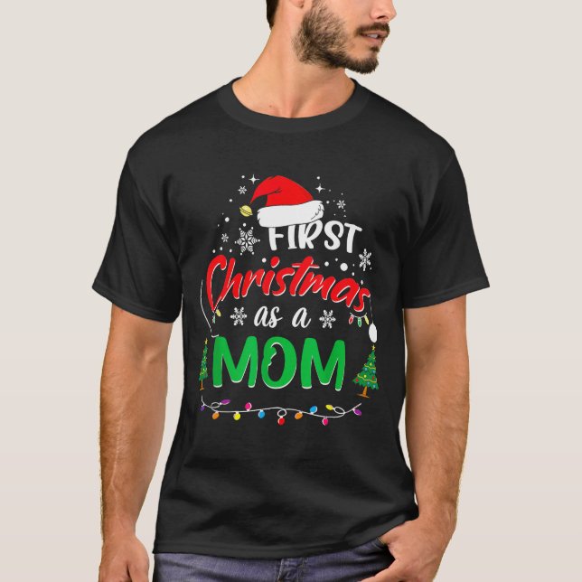 Camiseta First Christmas As A Mom 1st Christmas Matching Fa (Frente)