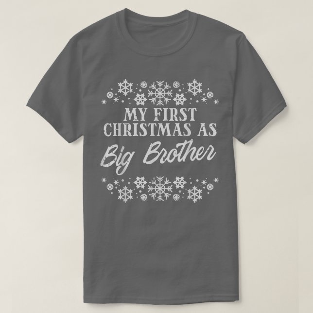 Camiseta First Christmas As Big Brother Xmas Pregnancy Anno (Frente do Design)