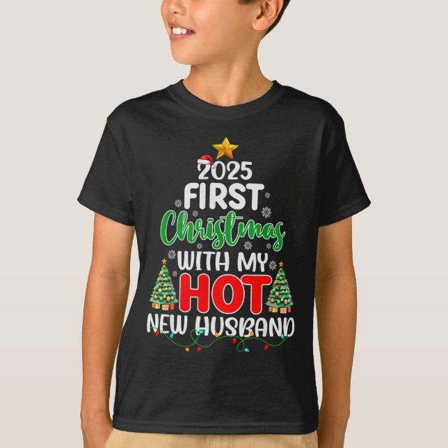 Camiseta First Christmas With My Hot New Husband Couple Xma (Frente)