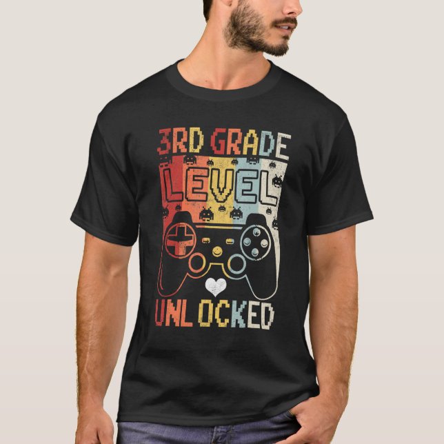 Camiseta First Day of 3rd Grade Level Unlocked Back To Scho (Frente)