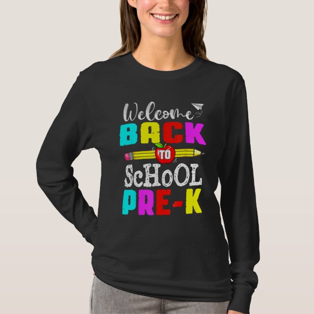 Camiseta First Day Of Back To School Pre K Student Teacher  (Frente)