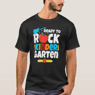 Camiseta First Day Of Kindergarten Ready To Rock Kindergart