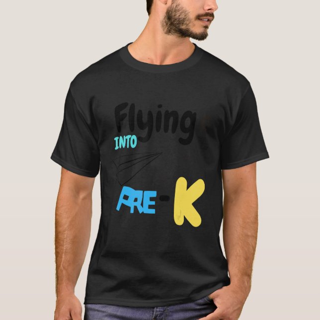 Camiseta First Day of Pre K Back To School Flying into PreK (Frente)