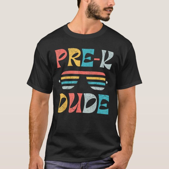 Camiseta First Day of Preschool Pre K Dude Back to School (Frente)