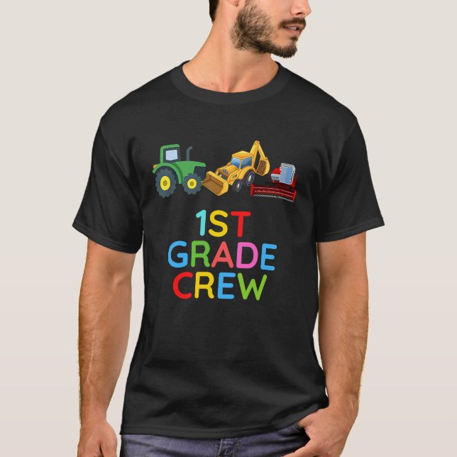 Camiseta First Grade Crew Tractors 1st Grade Farm Fan First (Frente)