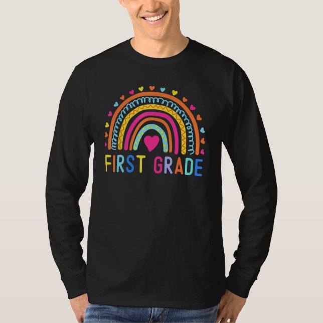Camiseta First Grade Rainbow Girls Boys Teacher Team 1st Gr (Frente)