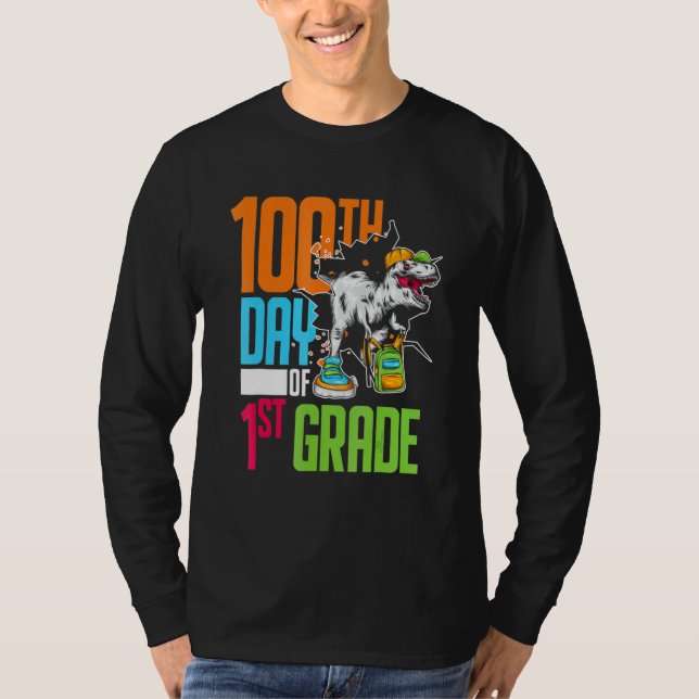 Camiseta First Grade Student Kids 100th Day Gift 100 Days O (Frente)