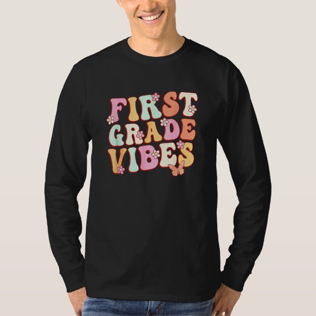 Camiseta First Grade Vibes Hello Team 1st Grade Teacher Kid (Frente)