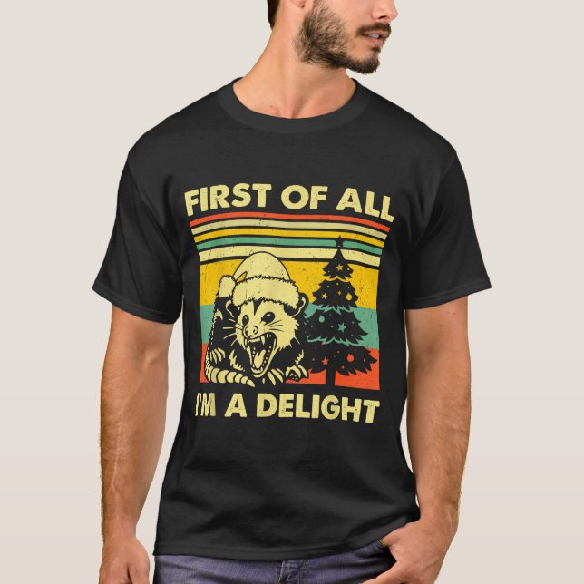 Camiseta First Of All I'm A Delight Christmas Sarcastic Ang (Frente)