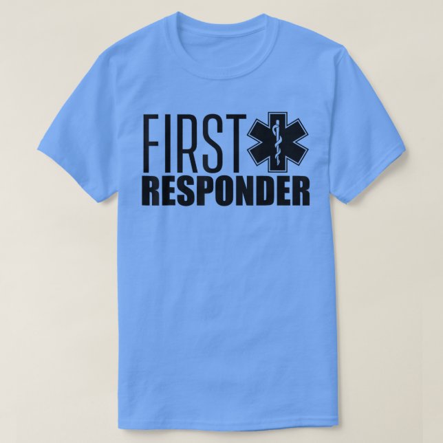 Camiseta First responder Emergency Paramedic EMT Aid Helper (Frente do Design)