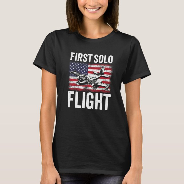 Camiseta First Solo Flight Plane Aircraft Pilot Flight   (Frente)